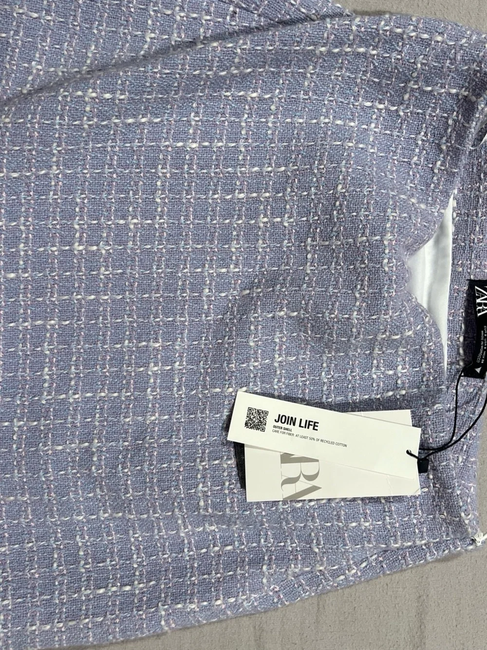 Zara Lavender Tweed Mini Skirt - Light Purple
